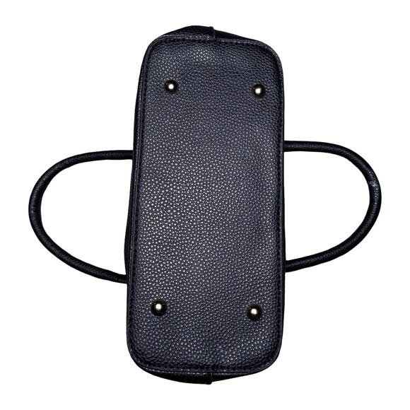 BEBE Logo Crossbody Handbag Purse Black Pebbles Leather Missing Strap Y2K 12X8 - Picture 6 of 6